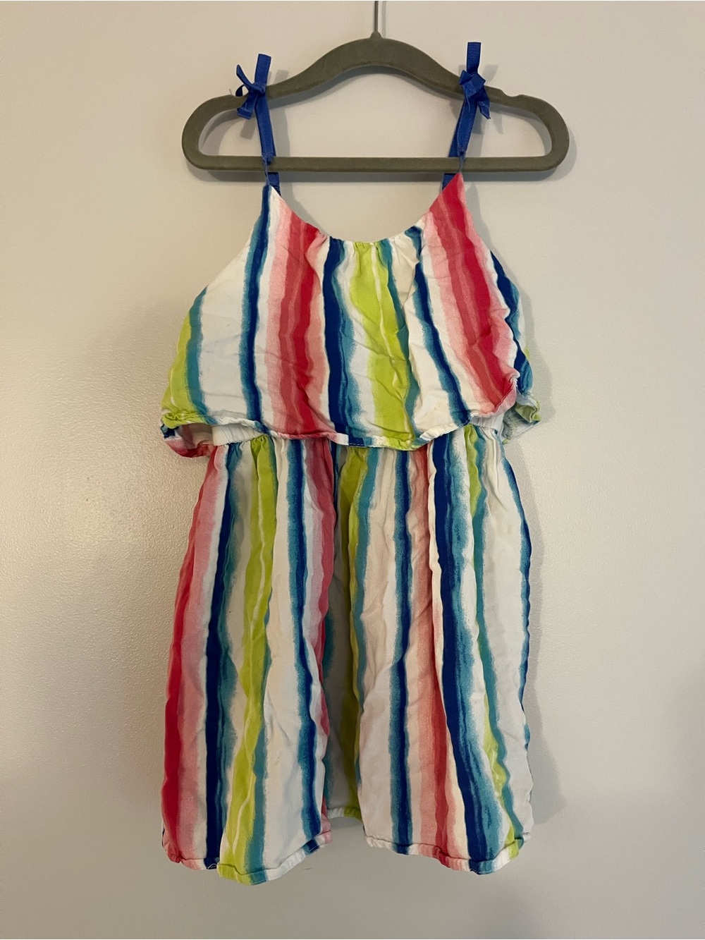 Nautica Girls' Blue, Pink, Green & White Striped Sundress